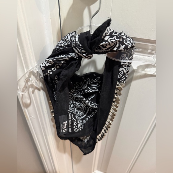 Blue B Rhinestone Bandana - Picture 2 of 8